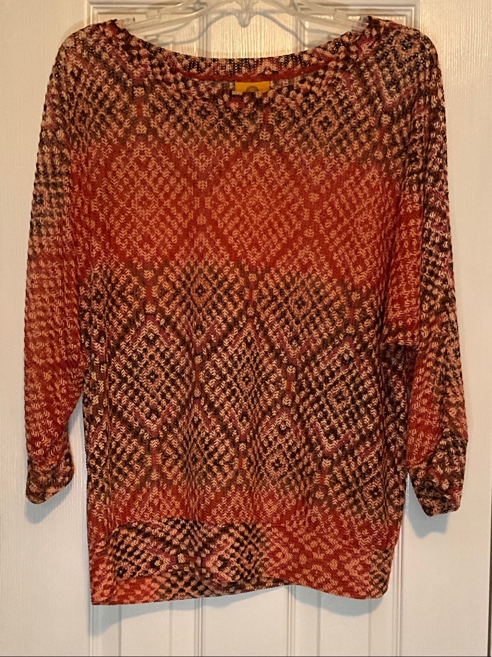 Ruby Rd. Rust Multi-Pattern Knit Tunic